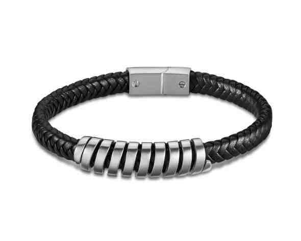 Lotus Style Černý kožený náramek pro muže Urban Man LS2047-2/1 + 2 měsíce na vrácení zboží