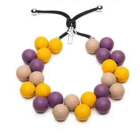 #ballsmania Originální náhrdelník C206BM3 Viola – Giallo – Beige + 2 měsíce na vrácení zboží