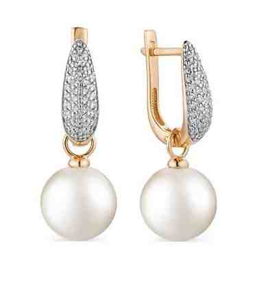 JVD Bronzové náušnice se syntetickými perlami a zirkony SVLE1039XH2PR00 + 2 měsíce na vrácení zboží