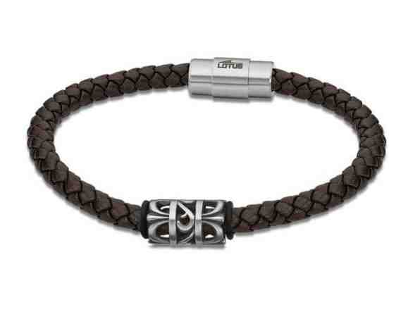 Lotus Style Moderní náramek z hnědé kůže Dark Style LS2069-2/1 + 2 měsíce na vrácení zboží