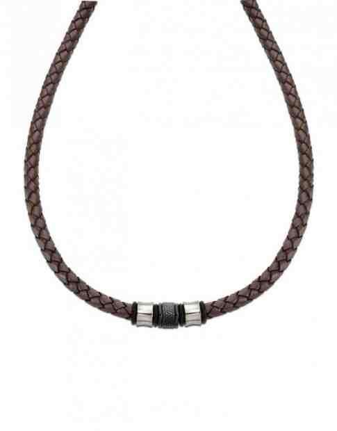 Lotus Style Moderní náhrdelník z hnědé kůže Dark Style LS2070-1/1 + 2 měsíce na vrácení zboží