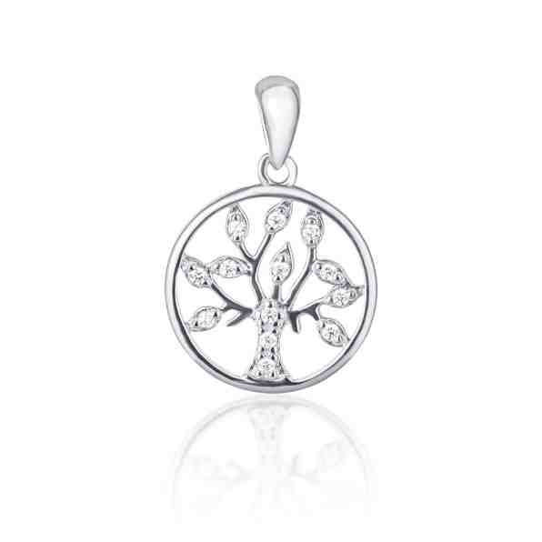 JVD Půvabný stříbrný přívěsek se zirkony Strom života SVLP0746XF6BI00 + 2 měsíce na vrácení zboží