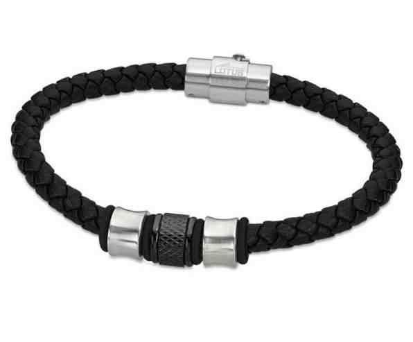 Lotus Style Moderní náramek z černé kůže Dark Style LS2070-2/2 + 2 měsíce na vrácení zboží