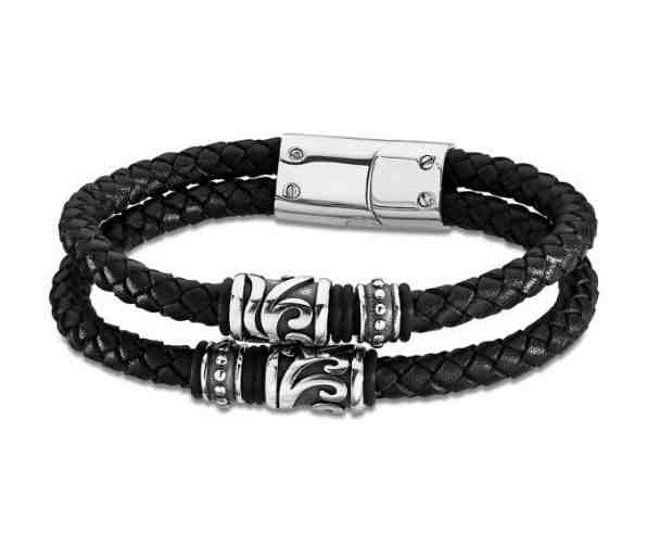 Lotus Style Dvojitý černý náramek pro muže Dark Style LS2073-2/2 + 2 měsíce na vrácení zboží