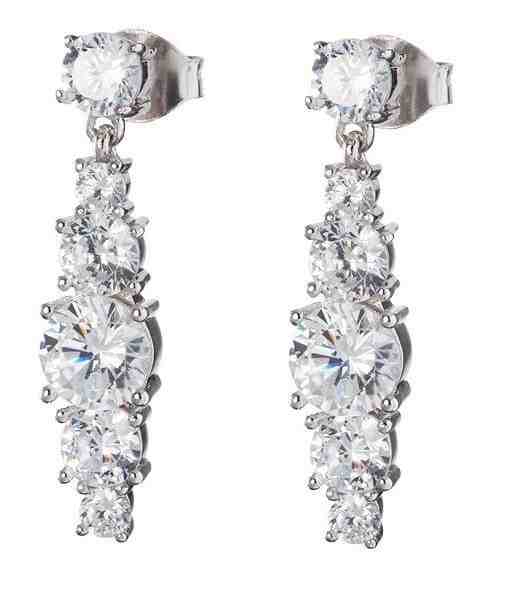 Preciosa Třpytivé stříbrné náušnice Love Heart s kubickou zirkonií Preciosa 6874 00 + 2 měsíce na vrácení zboží