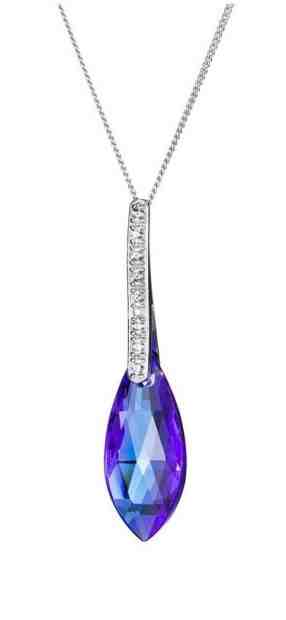 Preciosa Stříbrný přívěsek Peacock Feather s českým křišťálem Preciosa 6836 68L (řetízek, přívěsek) + 2 měsíce na vrácení zboží