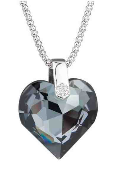 Preciosa Stříbrný přívěsek Élan, srdce s křišťálem Preciosa 6631 40L (řetízek, přívěsek) + 2 měsíce na vrácení zboží