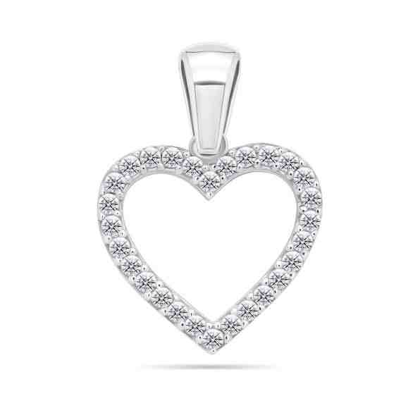 Brilio Silver Oslnivý přívěsek srdce se zirkony PT09W + 2 měsíce na vrácení zboží