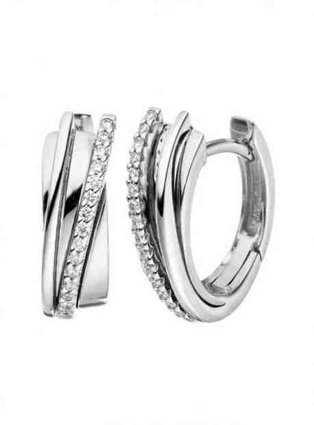 JVD Luxusní stříbrné náušnice kruhy se zirkony SVLE1078XH2BI00 + 2 měsíce na vrácení zboží