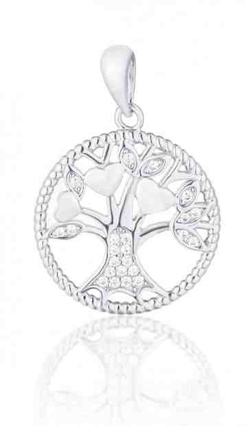 JVD Něžný stříbrný přívěsek se zirkony Strom života SVLP0755XF6BI00 + 2 měsíce na vrácení zboží