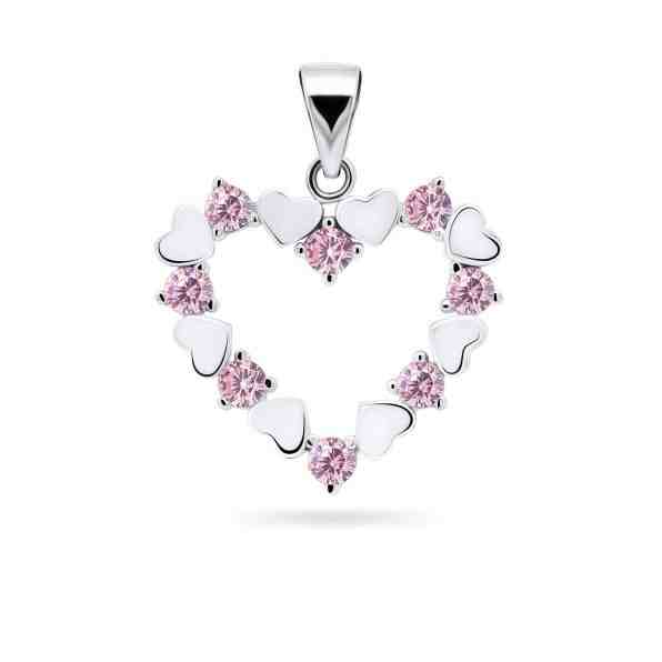 Brilio Silver Něžný stříbrný přívěsek s růžovými zirkony PT19WP + 2 měsíce na vrácení zboží