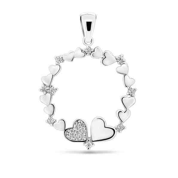 Brilio Silver Romantický přívěsek se srdíčky ze stříbra PT22W + 2 měsíce na vrácení zboží