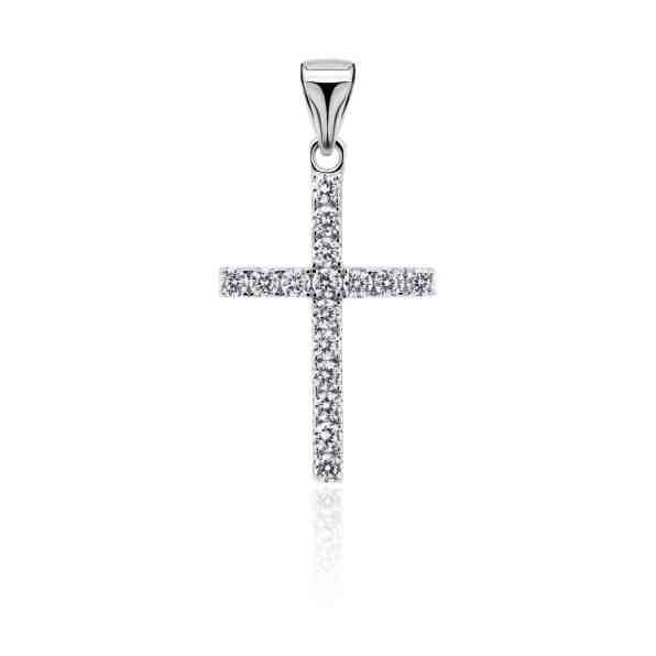 Brilio Silver Třpytivý stříbrný přívěsek křížek PT27W + 2 měsíce na vrácení zboží