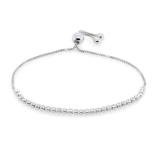 Brilio Silver Půvabný stříbrný náramek s třpytivými zirkony BRC01W + 2 měsíce na vrácení zboží