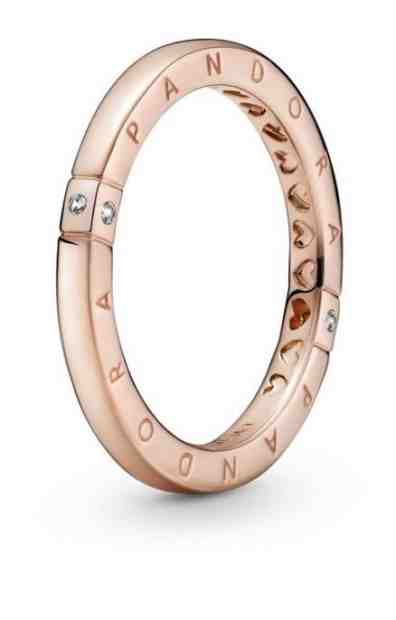 Pandora Něžný bronzový prsten Logo a srdíčka 189482C01 48 mm + 2 měsíce na vrácení zboží