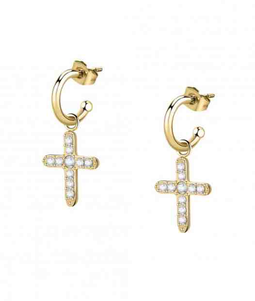 Morellato Pozlacené ocelové náušnice kruhy s přívěsky 2v1 Passioni SAUN08 + 2 měsíce na vrácení zboží