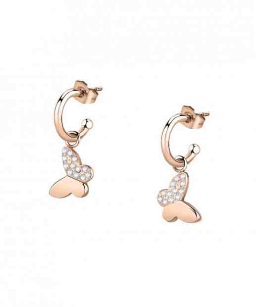 Morellato Bronzové náušnice kruhy s přívěsky ve tvaru motýlů 2v1 Passioni SAUN09 + 2 měsíce na vrácení zboží