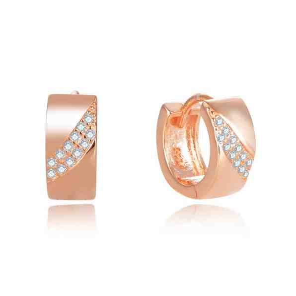 Beneto Půvabné bronzové kruhové náušnice AGUC2674-ROSE + 2 měsíce na vrácení zboží