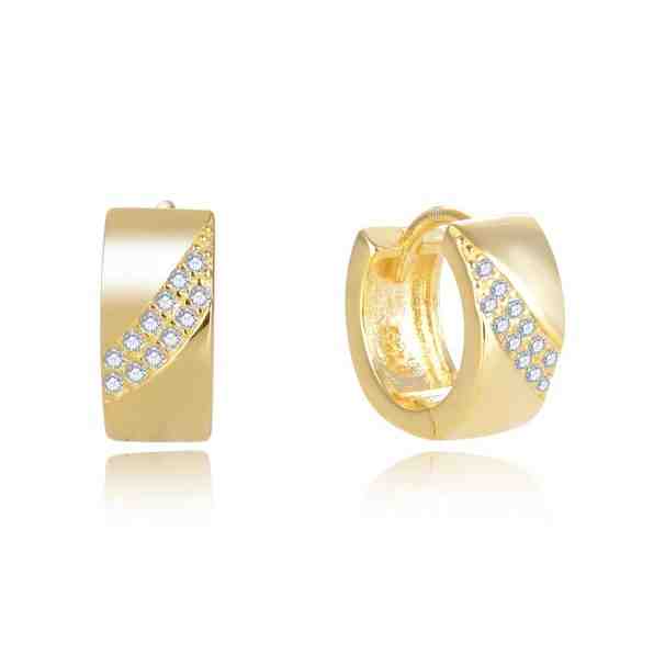 Beneto Půvabné pozlacené kruhové náušnice AGUC2674-GOLD + 2 měsíce na vrácení zboží