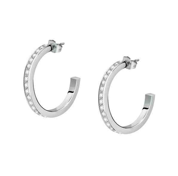 Morellato Elegantní ocelové náušnice kruhy s krystaly Creole SAUP03 + 2 měsíce na vrácení zboží