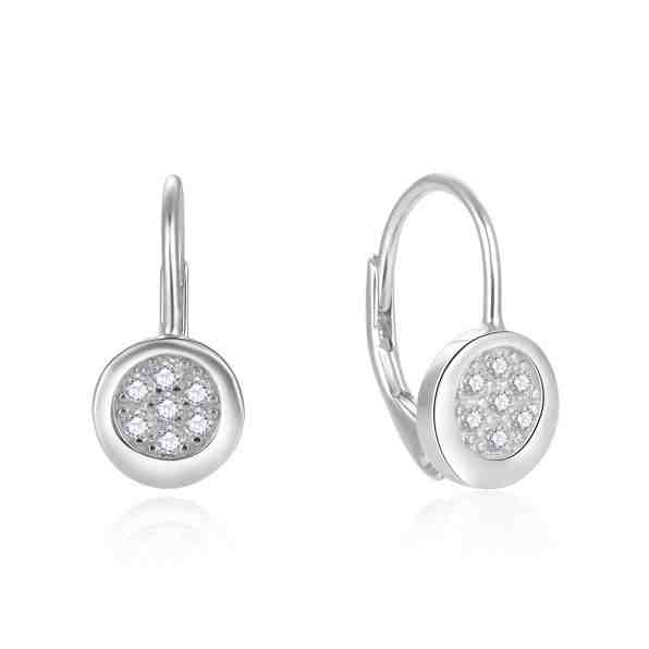 Beneto Jemné stříbrné náušnice se zirkony AGUC2709 + 2 měsíce na vrácení zboží