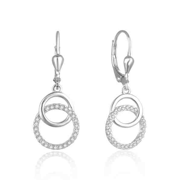 Beneto Stylové bronzové náušnice se zirkony AGUC2707 + 2 měsíce na vrácení zboží