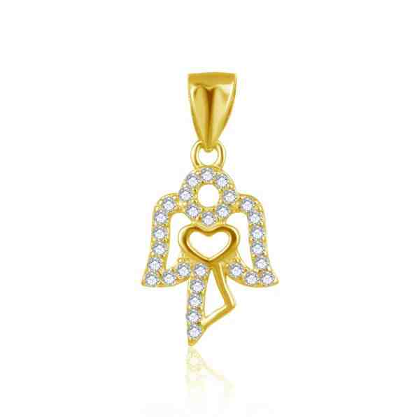 Beneto Pozlacený přívěsek se zirkony Andílek AGH678-G + 2 měsíce na vrácení zboží