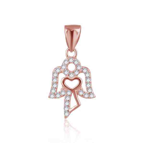 Beneto Bronzový přívěsek se zirkony Andílek AGH678-RG + 2 měsíce na vrácení zboží