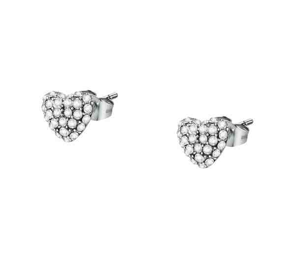 Morellato Srdíčkové náušnice z oceli s krystaly Incontri SAUQ14 + 2 měsíce na vrácení zboží