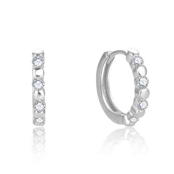 Beneto Něžné stříbrné náušnice s čirými zirkony AGUC2714 + 2 měsíce na vrácení zboží