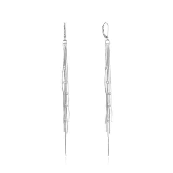 Beneto Dlouhé stříbrné řetízkové náušnice se zirkony AGUC2695 + 2 měsíce na vrácení zboží