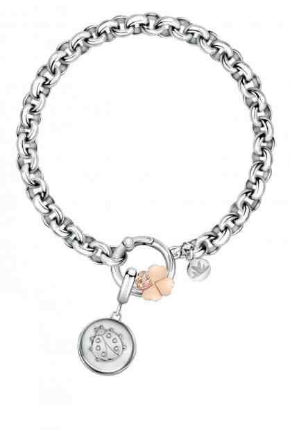 Morellato Jedinečný ocelový bicolor náramek s přívěsky pro štěstí Drops SCZ1188 + 2 měsíce na vrácení zboží