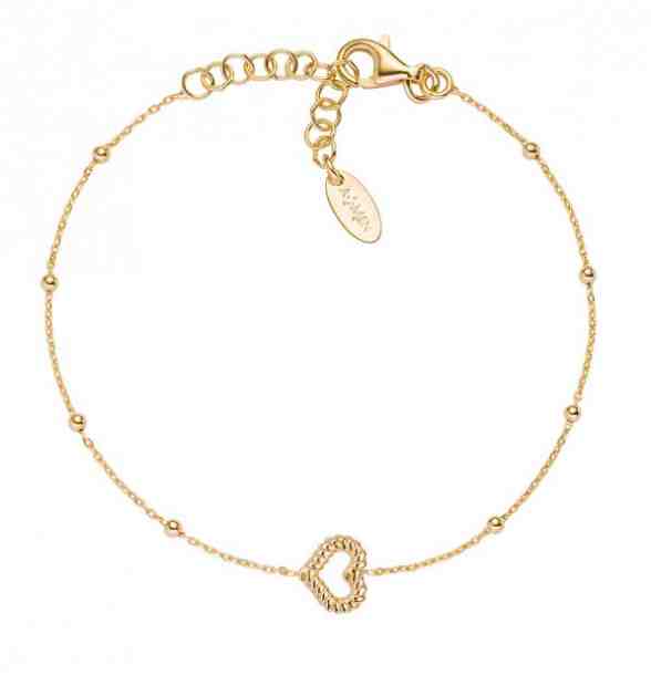 Amen Romantický pozlacený náramek se srdíčkem Cuddles BRGOCUG3 + 2 měsíce na vrácení zboží