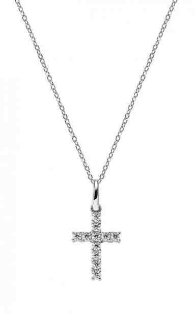 Amen Originální stříbrný náhrdelník se zirkony Cross CRBB03 (řetízek, přívěsek) + 2 měsíce na vrácení zboží