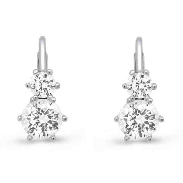 Brilio Silver Třpytivé stříbrné náušnice se zirkony EA115W + 2 měsíce na vrácení zboží