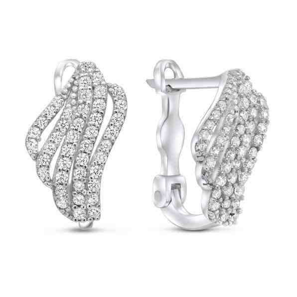 Brilio Silver Třpytivé stříbrné náušnice EA134W + 2 měsíce na vrácení zboží