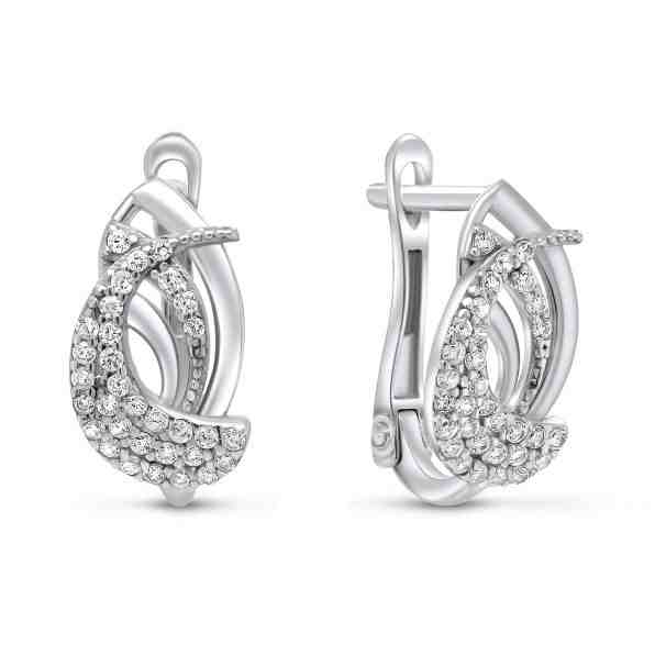 Brilio Silver Nádherné stříbrné náušnice se zirkony EA137W + 2 měsíce na vrácení zboží