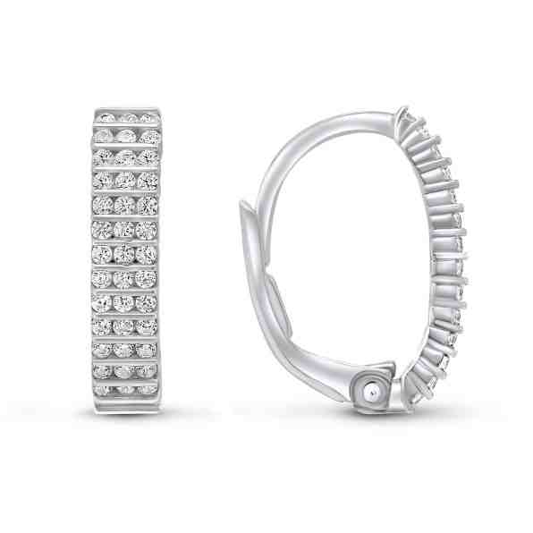 Brilio Silver Jemné stříbrné náušnice se zirkony EA139W + 2 měsíce na vrácení zboží