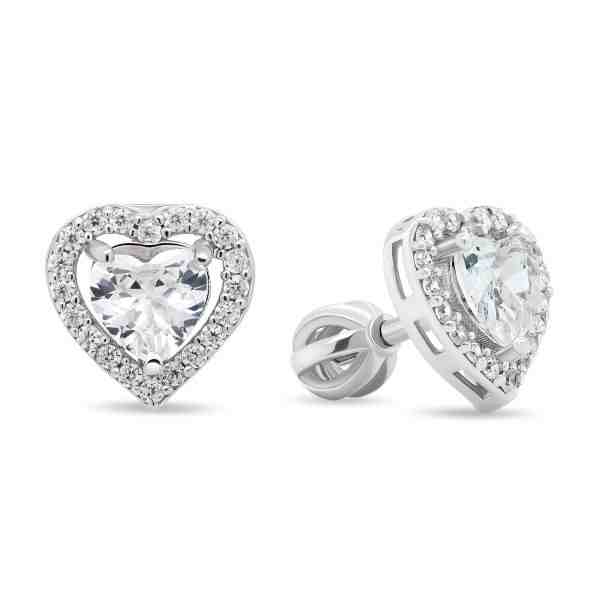 Brilio Silver Romantické stříbrné náušnice se zirkony EA168W + 2 měsíce na vrácení zboží