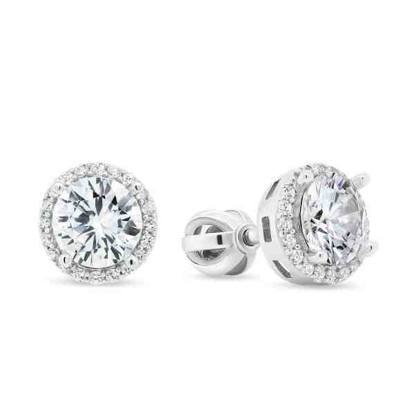 Brilio Silver Půvabné stříbrné náušnice se zirkony EA173W + 2 měsíce na vrácení zboží