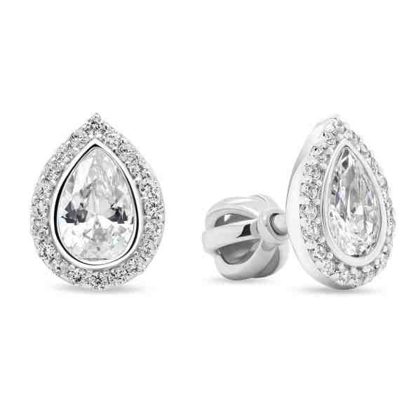 Brilio Silver Třpytivé stříbrné náušnice se zirkony EA176W + 2 měsíce na vrácení zboží