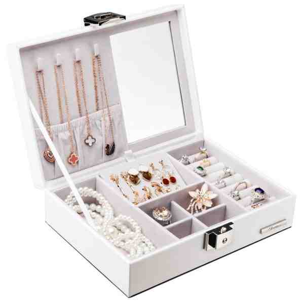 Troli Moderní bílá šperkovnice se zrcátkem B53 + 2 měsíce na vrácení zboží
