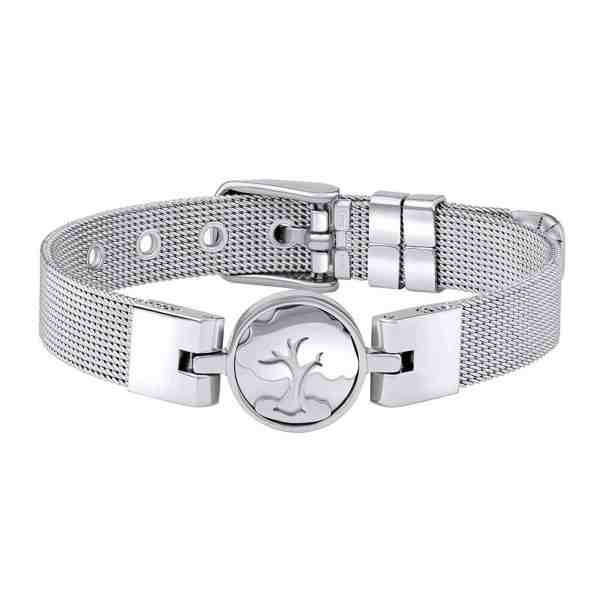 Silvego Elegantní ocelový mesh náramek Strom života KMM111136 + 2 měsíce na vrácení zboží