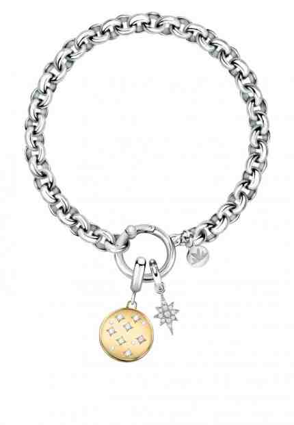 Morellato Třpytivý ocelový bicolor náramek s přívěsky Drops SCZ1192 + 2 měsíce na vrácení zboží