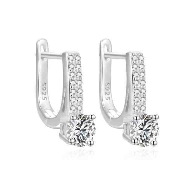 Beneto Originální stříbrné náušnice s čirými zirkony AGUC2406L + 2 měsíce na vrácení zboží