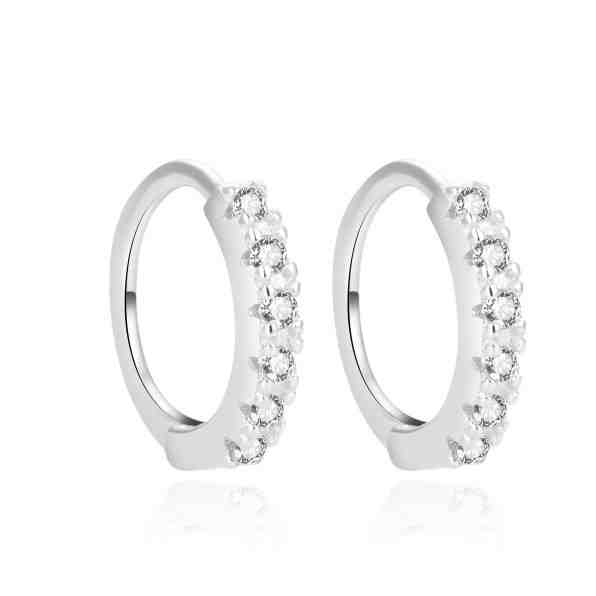 Beneto Třpytivé kruhové náušnice ze stříbra AGUC1620 + 2 měsíce na vrácení zboží