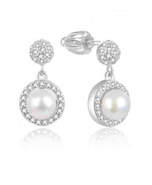Beneto Okouzlující stříbrné náušnice s pravými říčními perlami AGUP2048PS + 2 měsíce na vrácení zboží