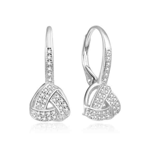 Beneto Moderní stříbrné náušnice s čirými zirkony AGUC1764 + 2 měsíce na vrácení zboží