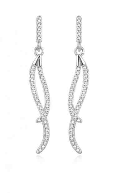 Beneto Elegantní stříbrné náušnice s čirými zirkony AGUP1728L + 2 měsíce na vrácení zboží