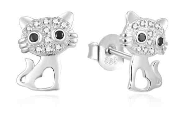 Beneto Hravé stříbrné náušnice Kočičky AGUP1874 + 2 měsíce na vrácení zboží